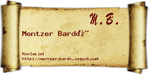 Mentzer Bardó névjegykártya
